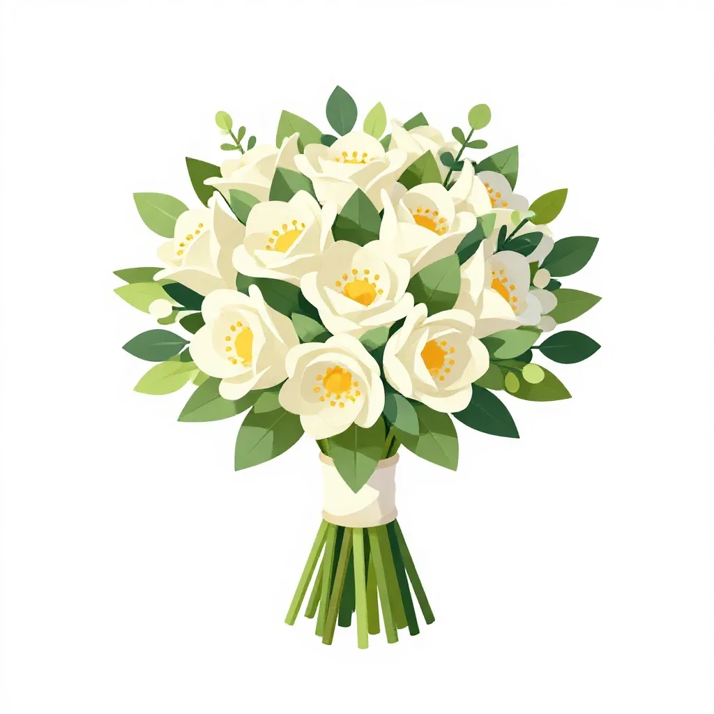 Bridal bouquet isolated on a white background