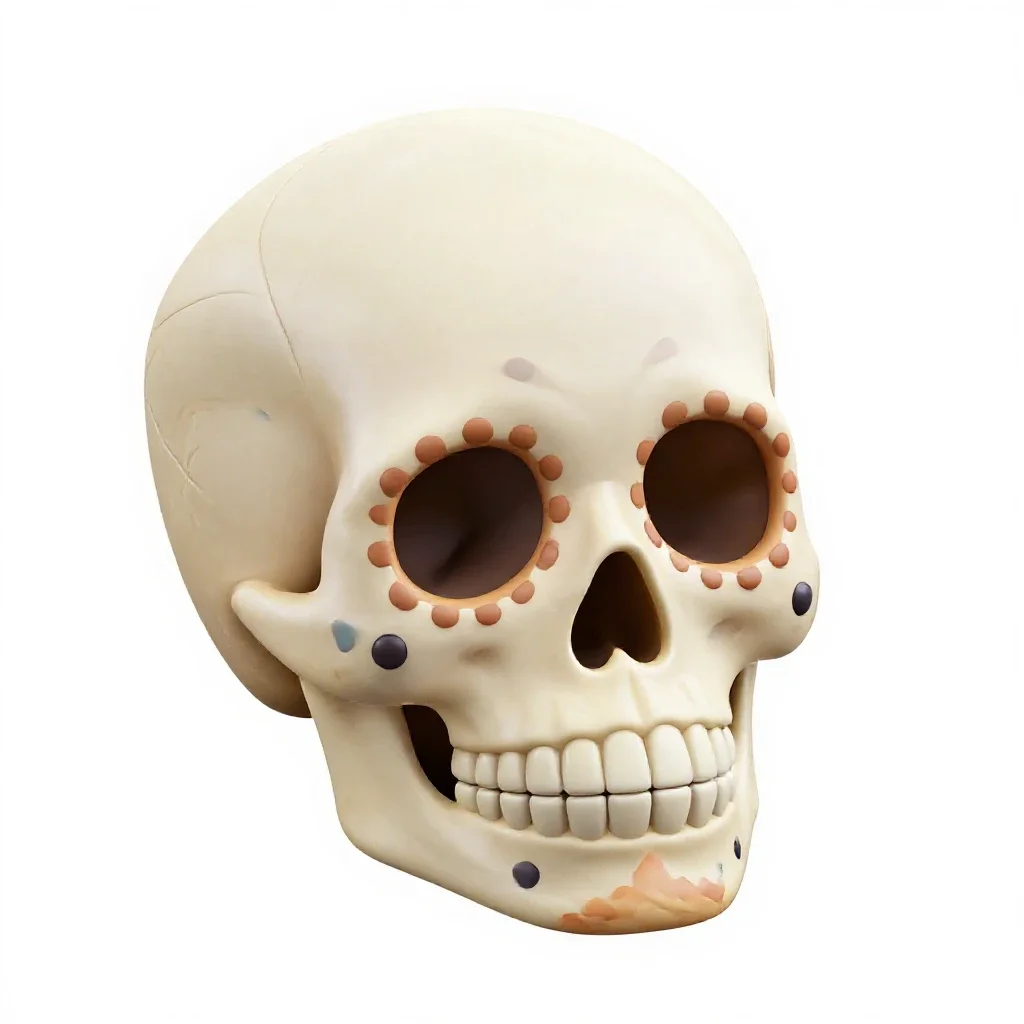Day of the dead sugar skull isolated on a white background