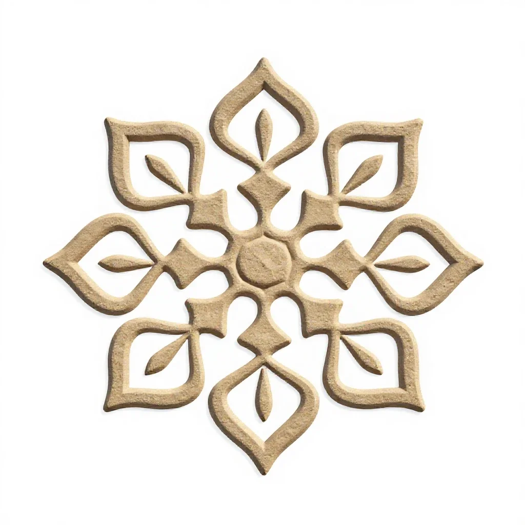 Rangoli stencil isolated on a white background