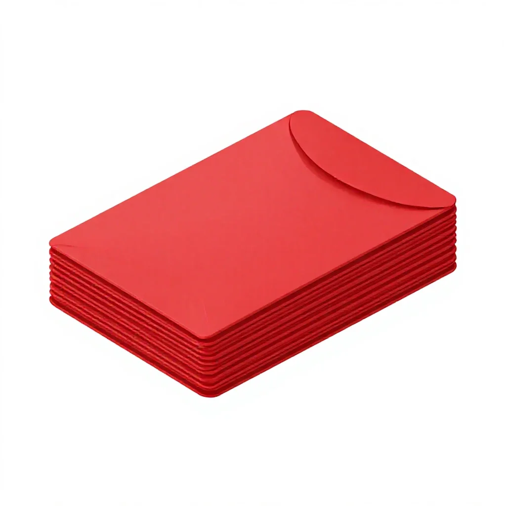Red envelope stack isolated on a white background