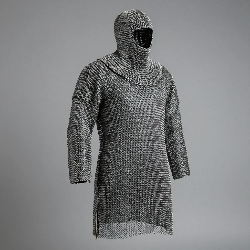 Chainmail hauberk isolated on a white background
