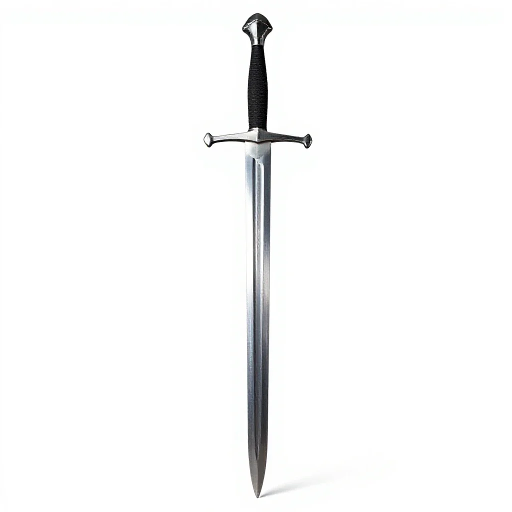 Knight's longsword isolated on a white background