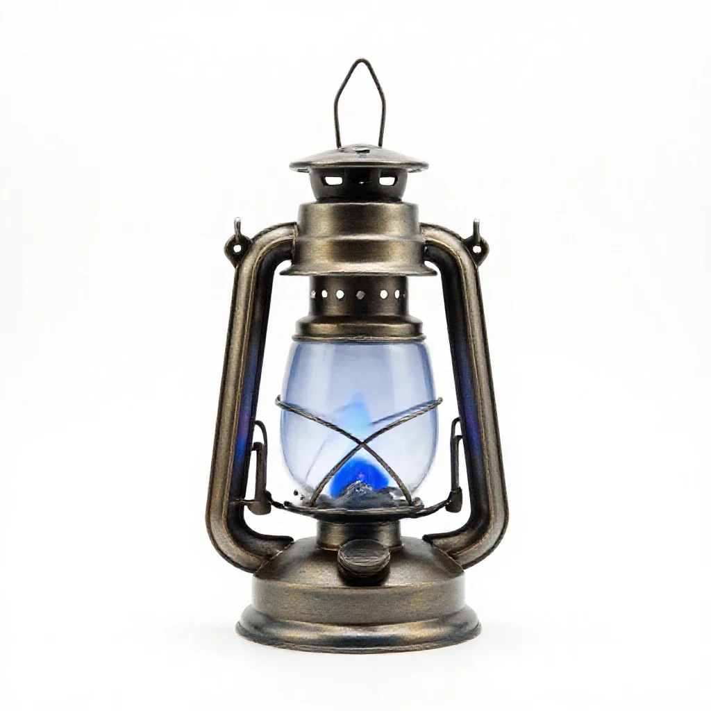 Lantern of blue flame isolated on a white background