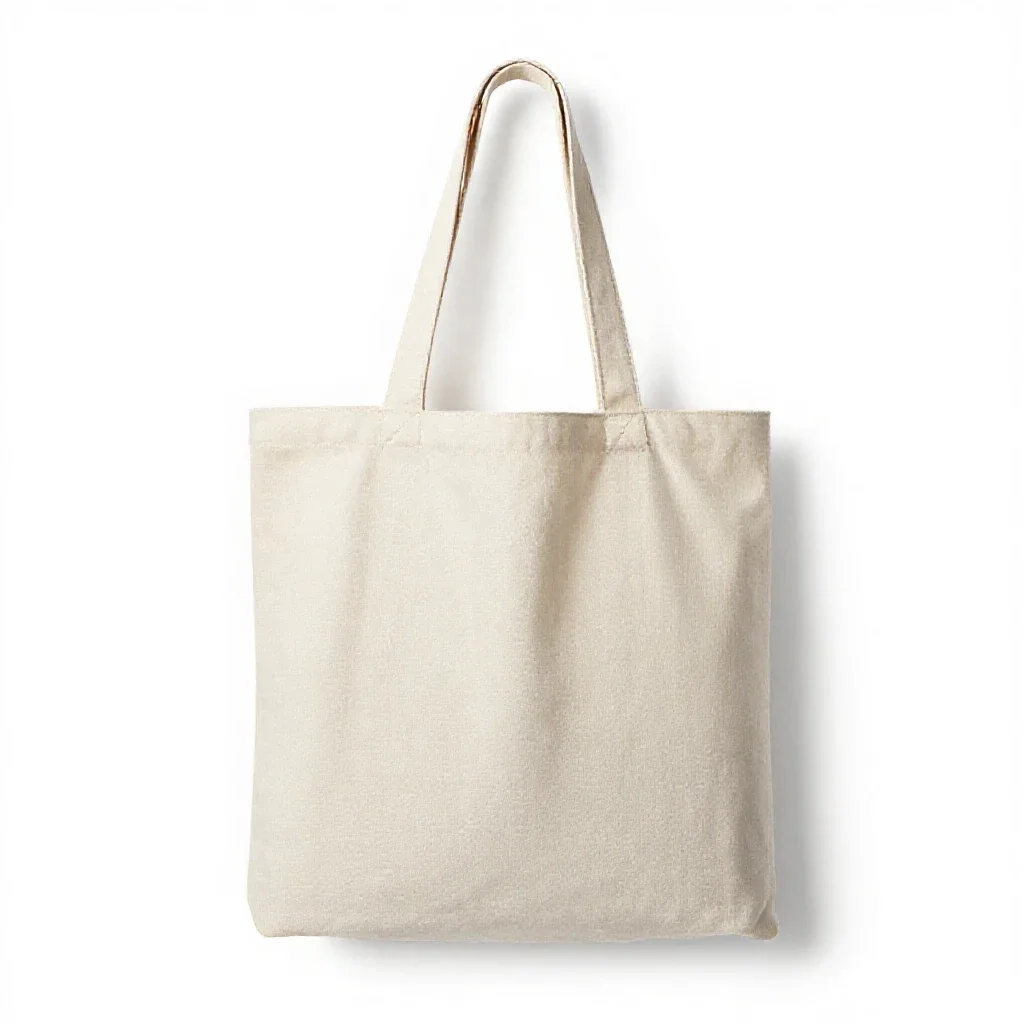 Canvas tote bag isolated on a white background