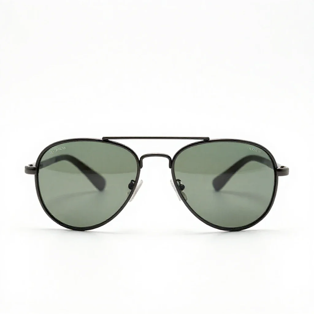 Pair of aviator sunglasses isolated on a white background
