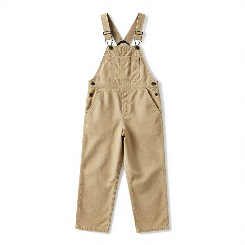 Pair of canvas overalls isolated on a white background