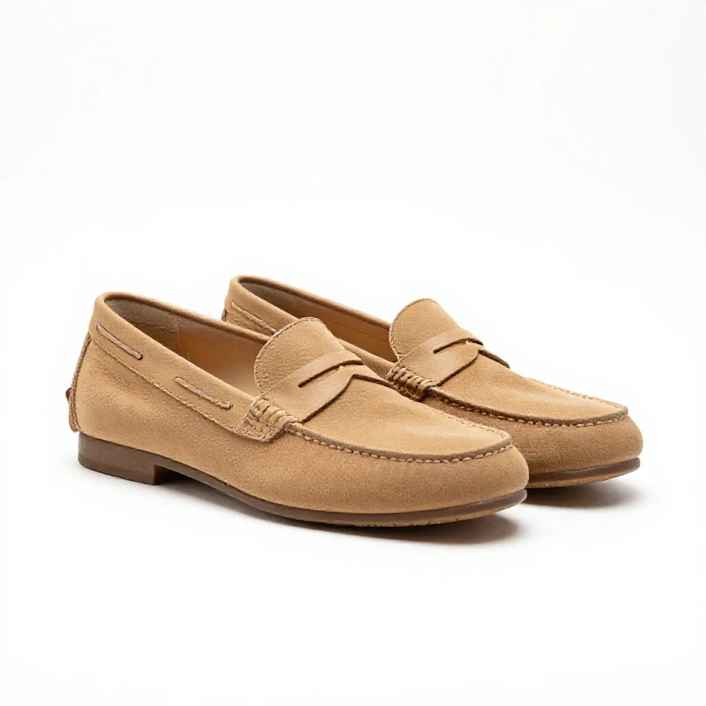 Pair of loafers isolated on a white background
