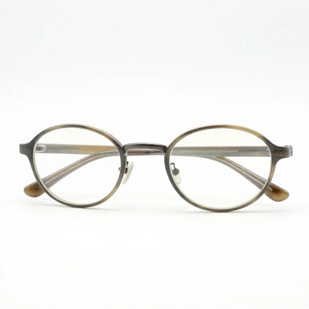 Pair of round spectacles isolated on a white background