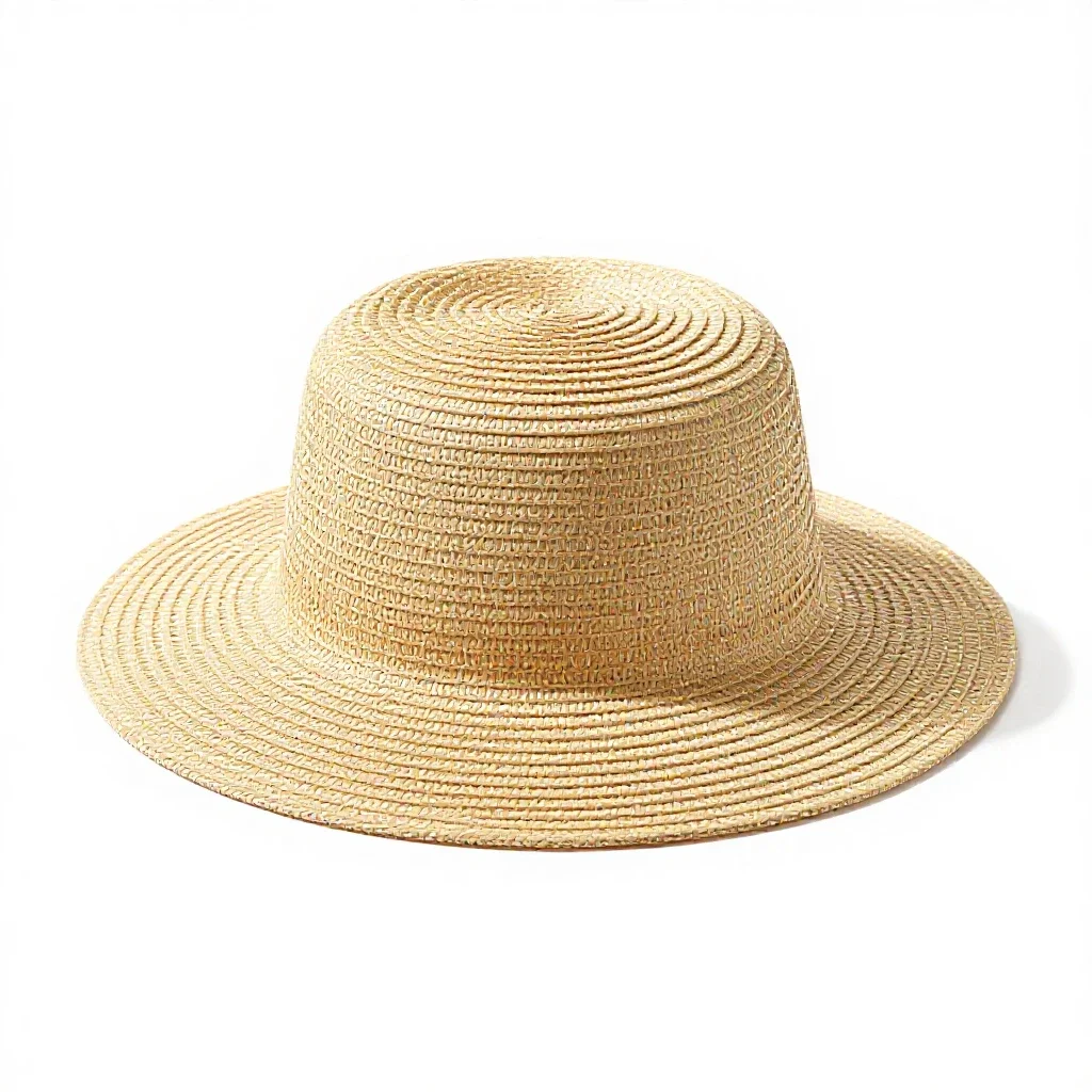 Straw sun hat isolated on a white background