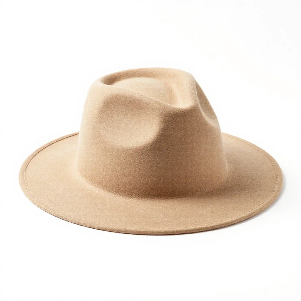 Wide-brim felt hat isolated on a white background