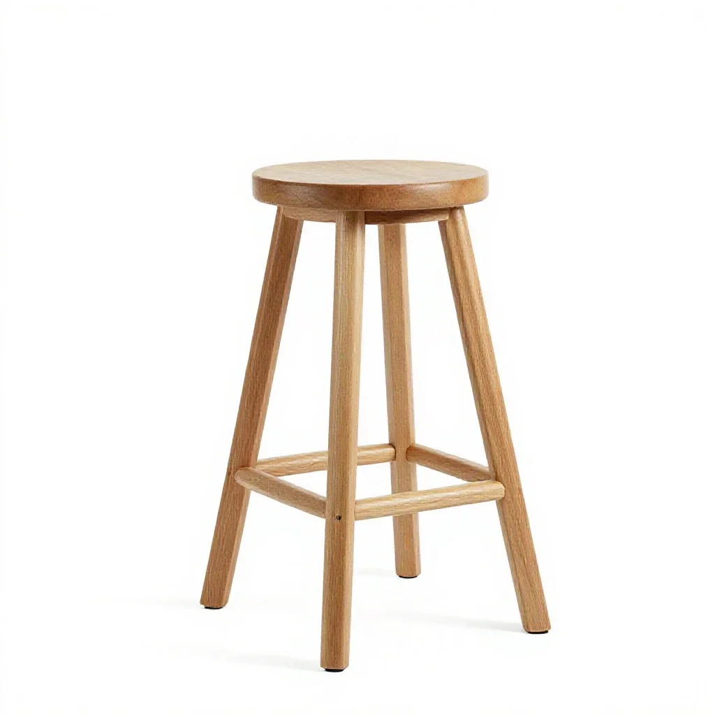 Bar stool with a footrest isolated on a white background
