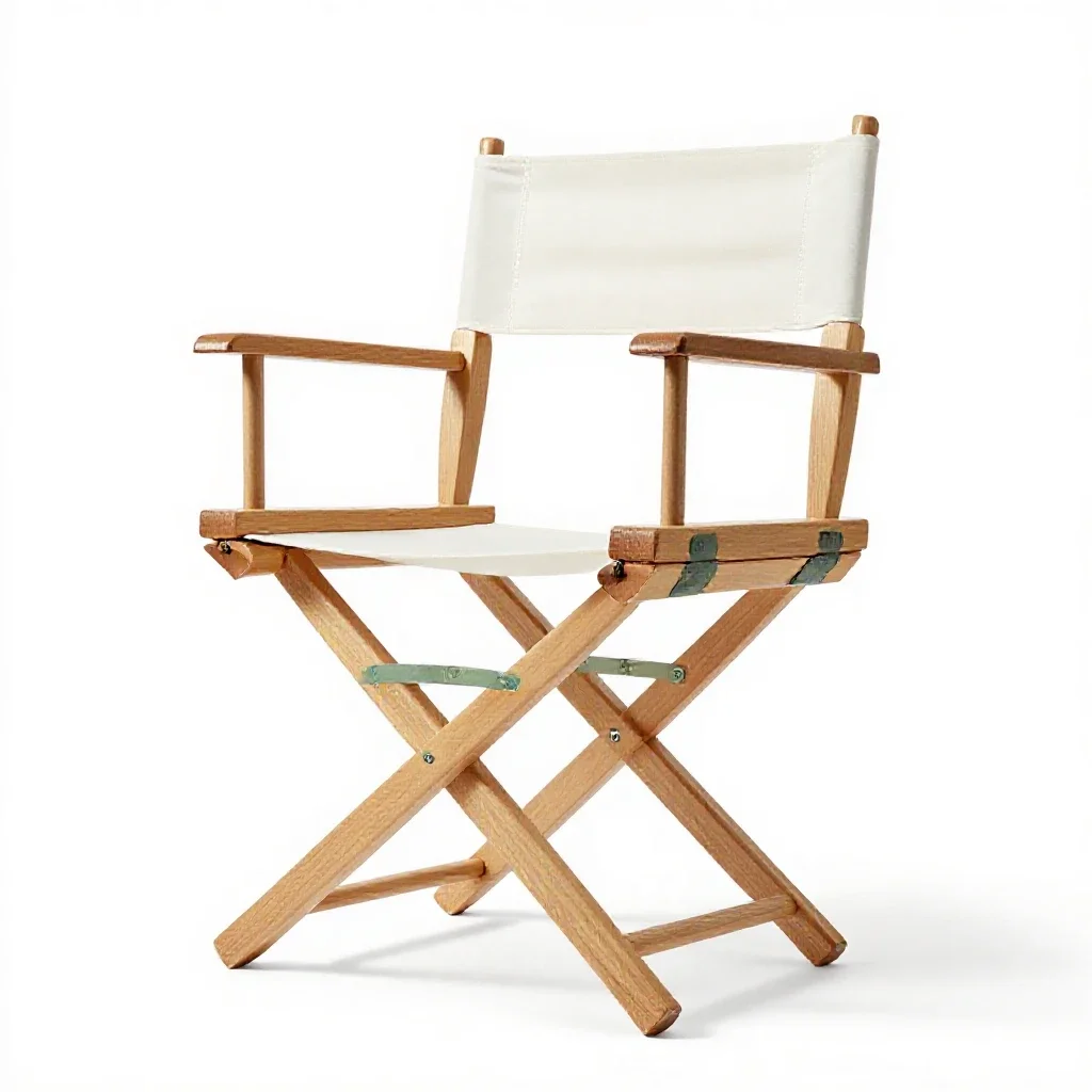 Folding director's chair isolated on a white background
