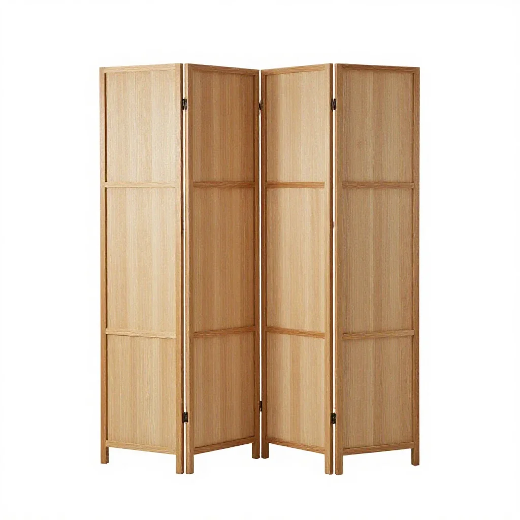 Folding screen room divider isolated on a white background