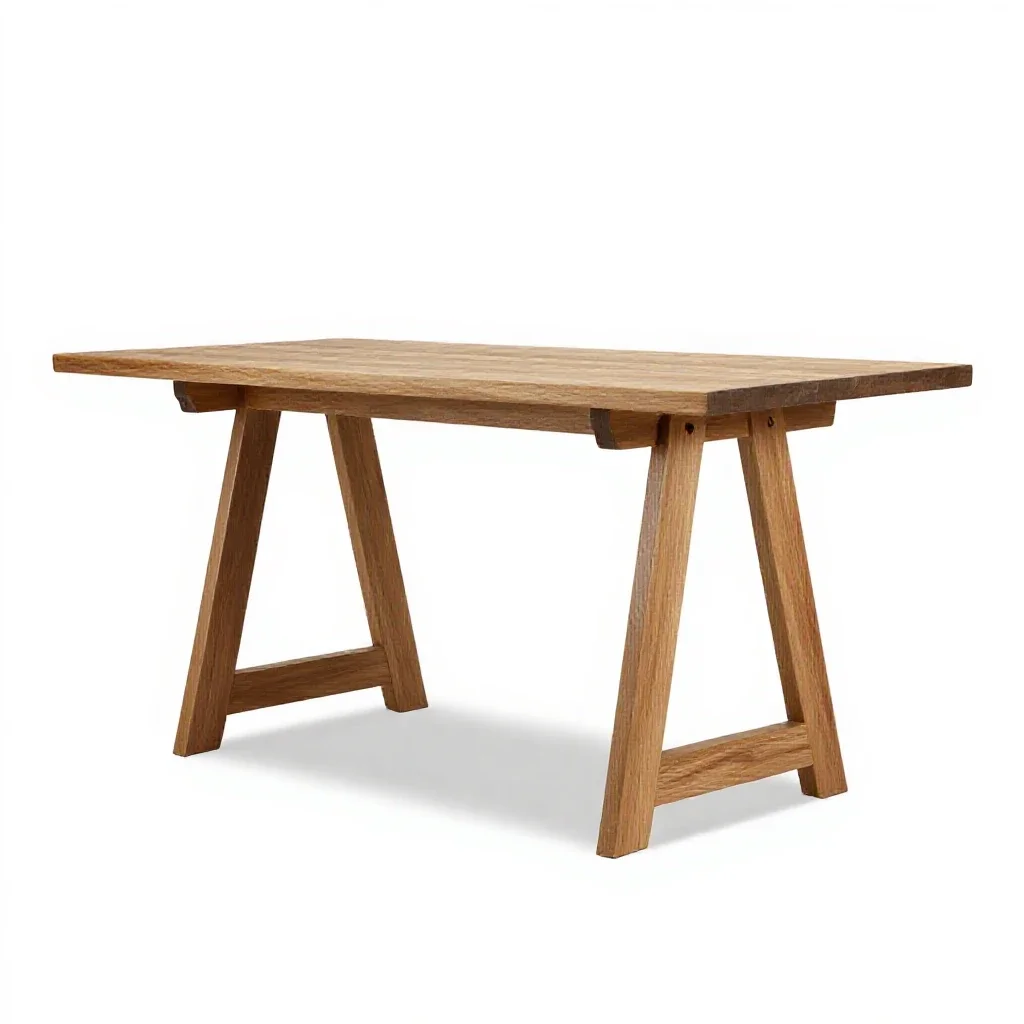 Trestle table isolated on a white background