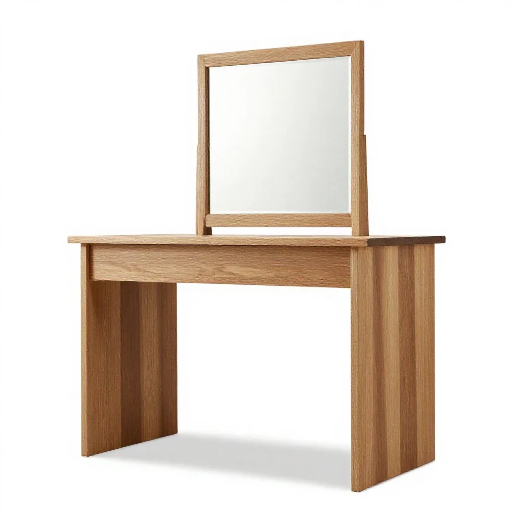 Vanity table with a mirror isolated on a white background