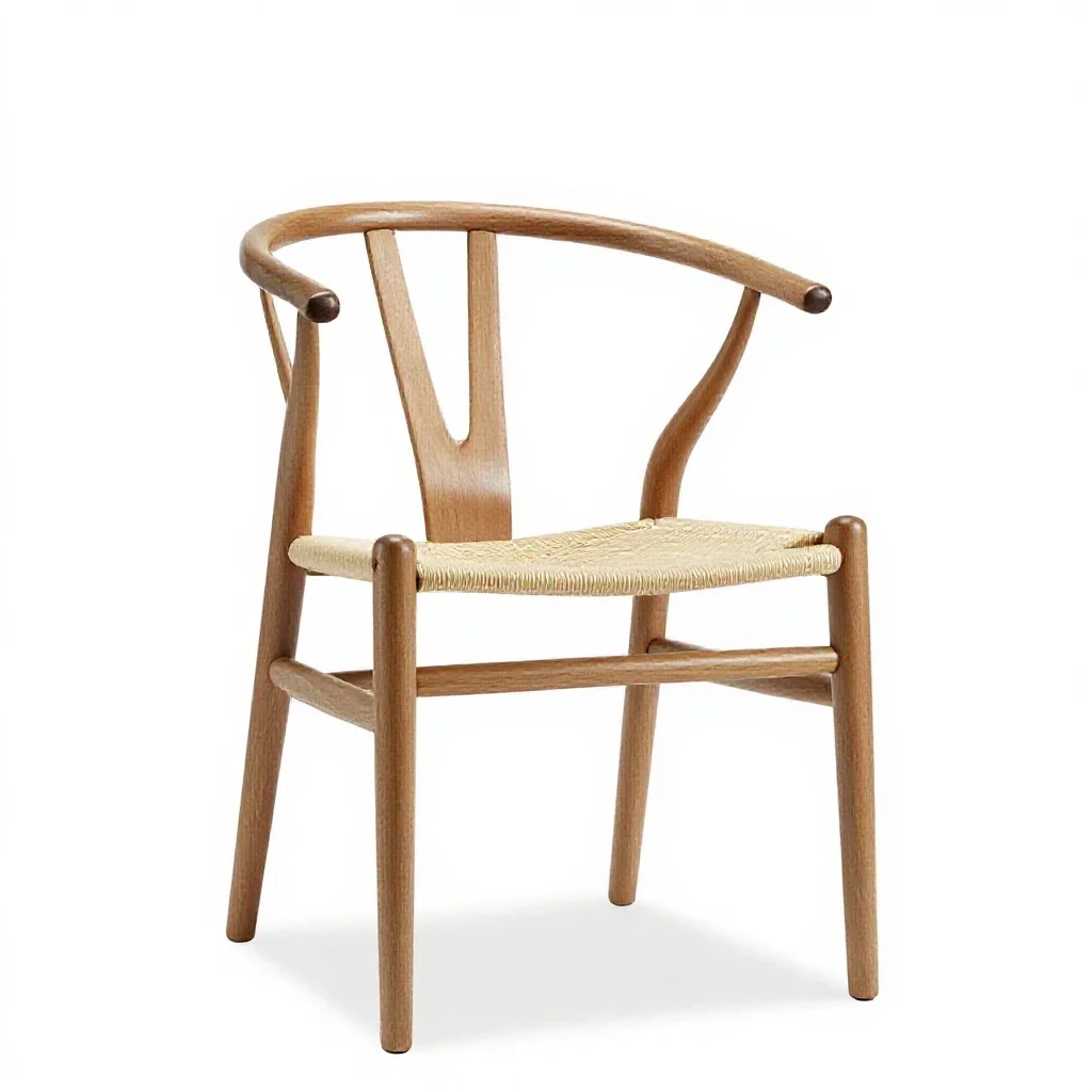 Wishbone dining chair isolated on a white background