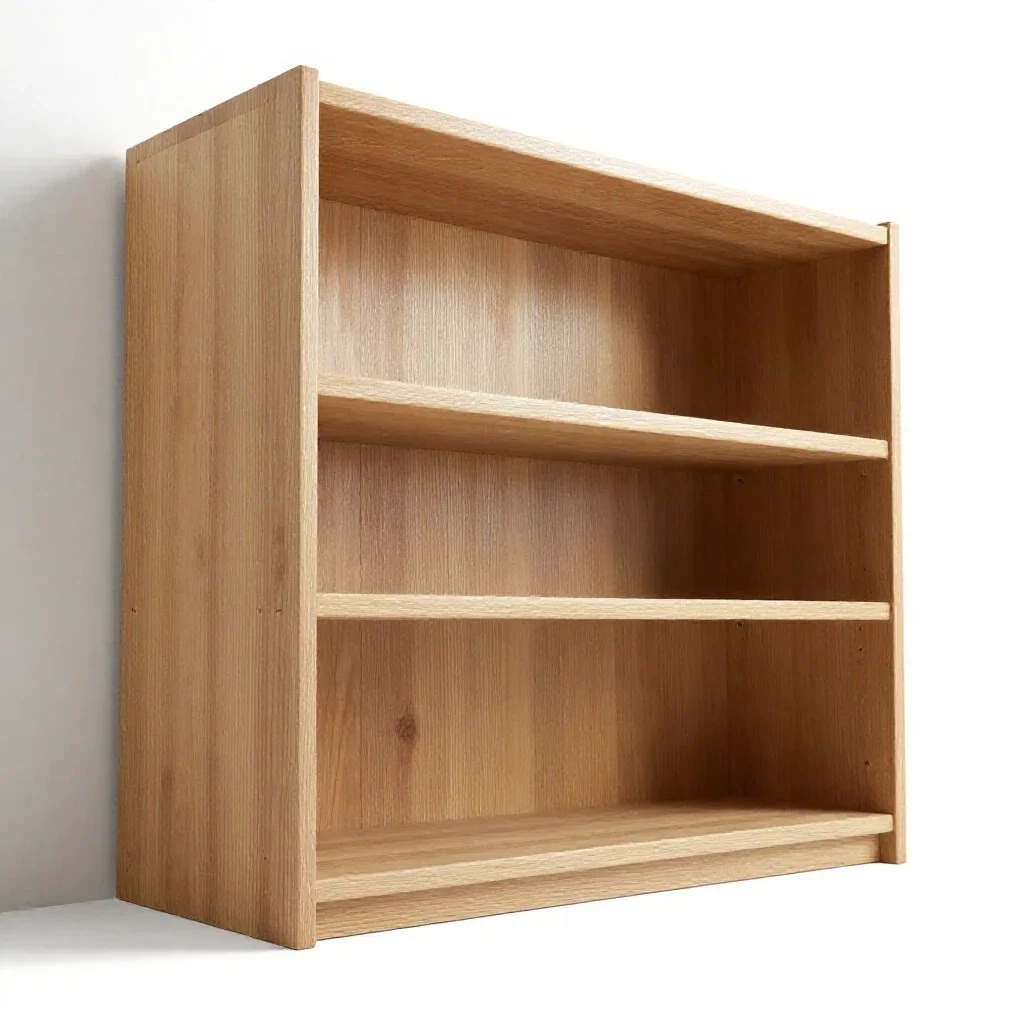 Open bookshelf isolated on a white background