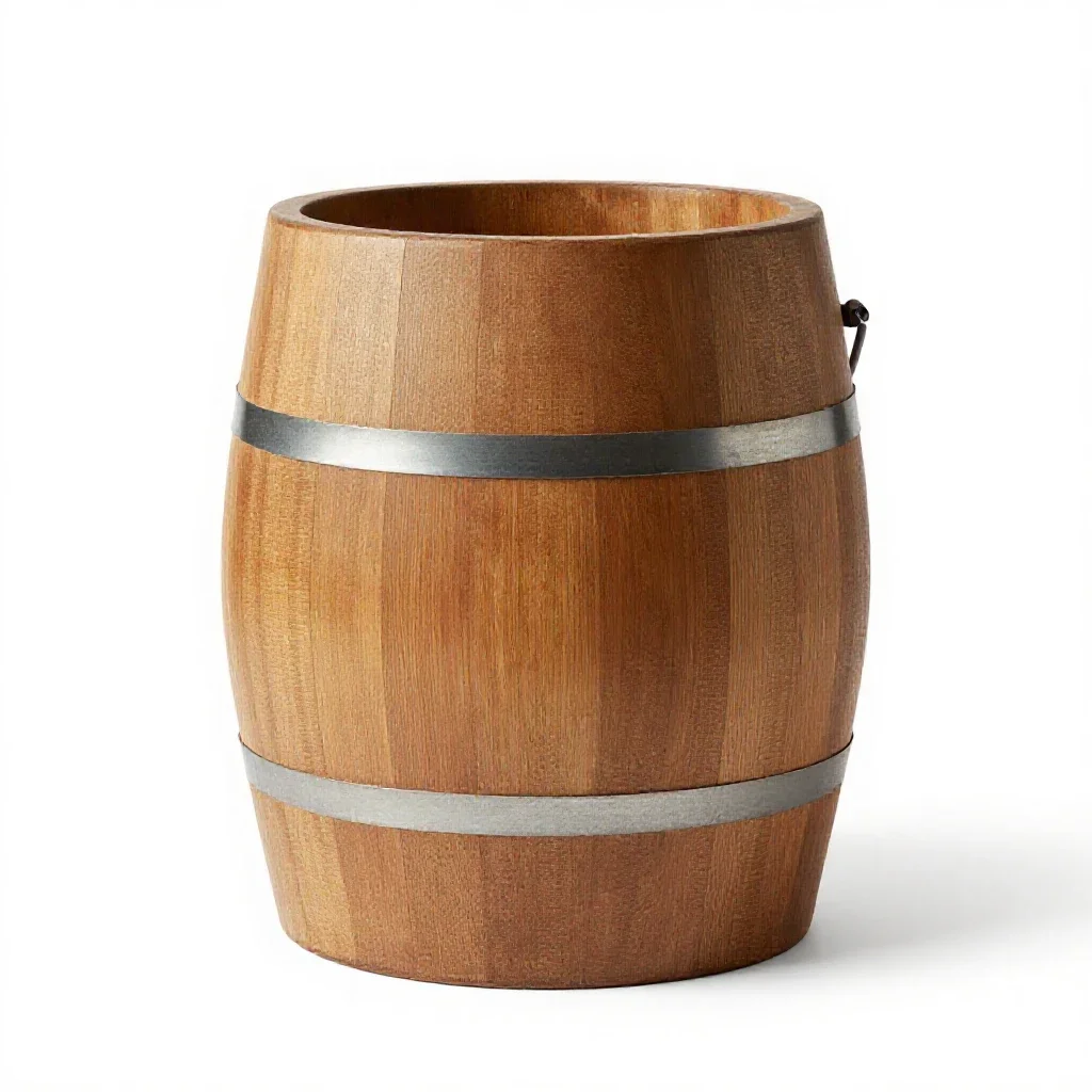 Rain barrel isolated on a white background