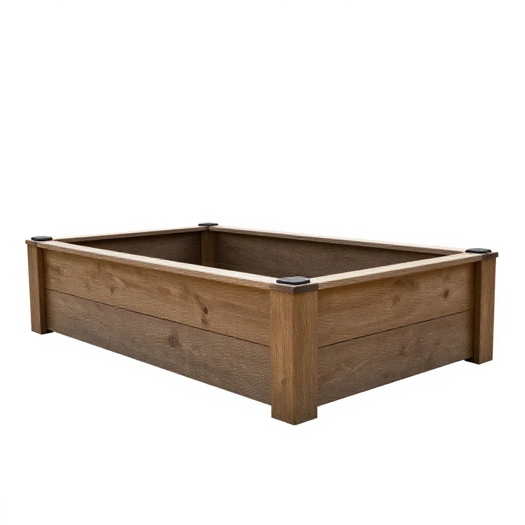Raised garden bed isolated on a white background