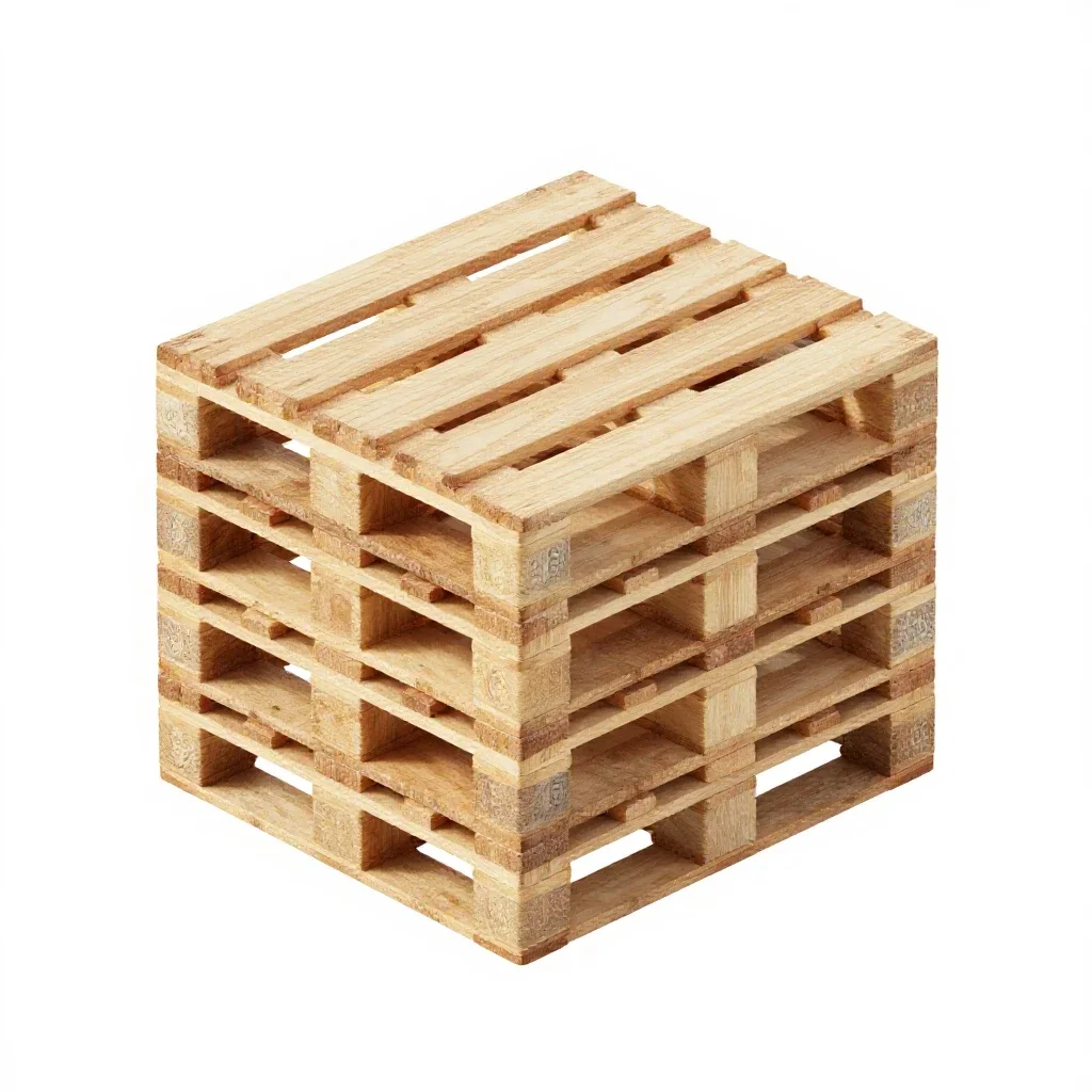 Stacked euro pallet isolated on a white background