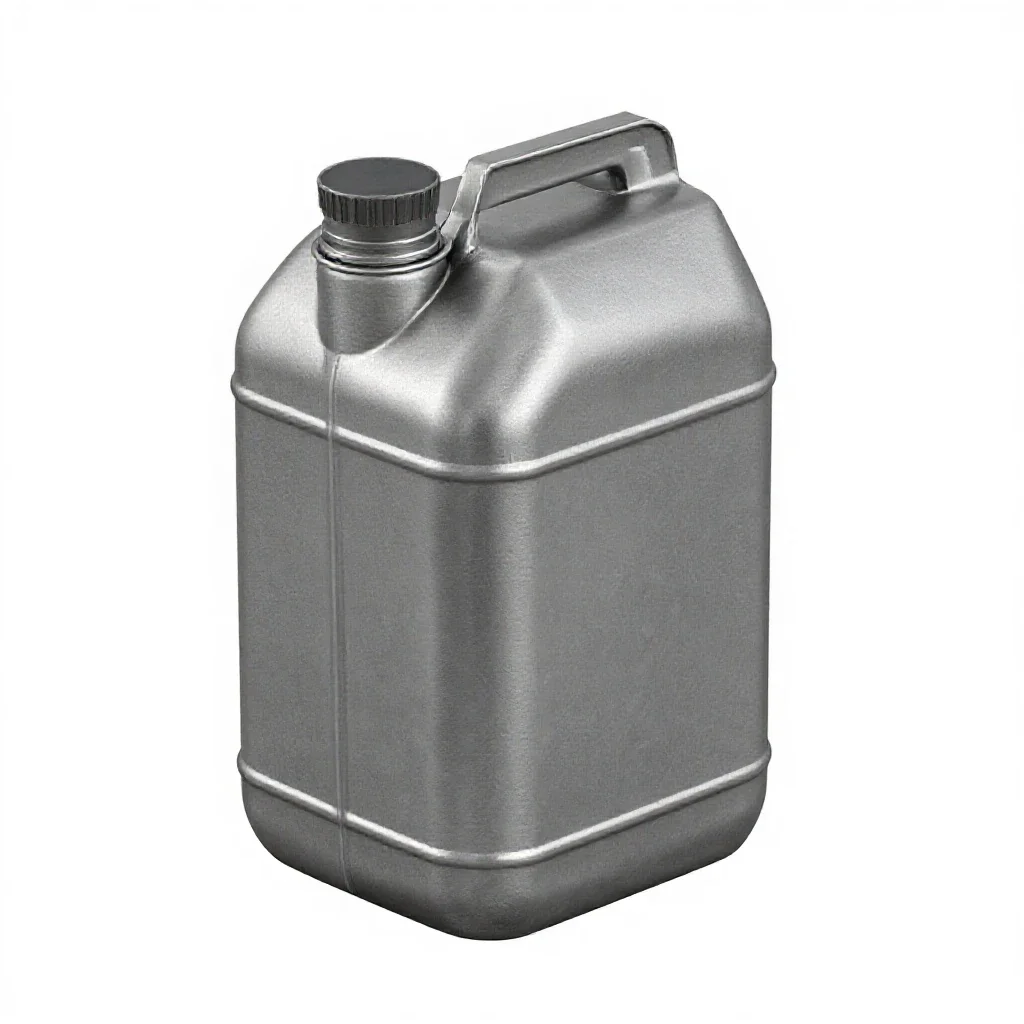 Steel jerry can isolated on a white background