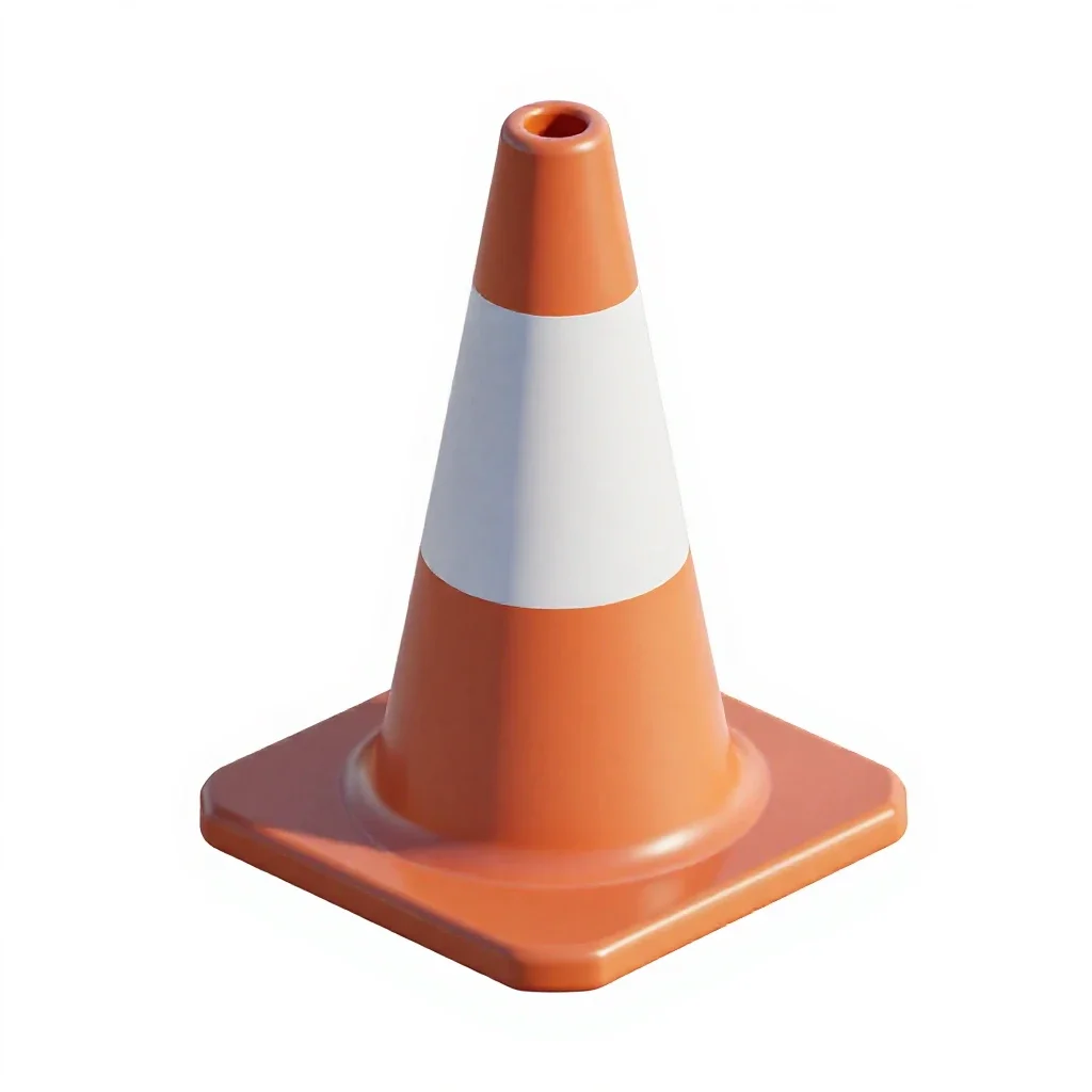 Traffic cone isolated on a white background