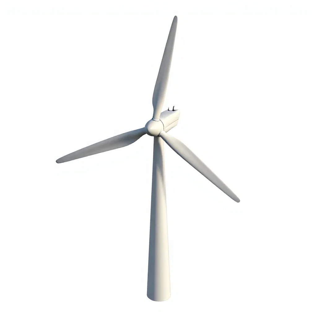 Wind turbine nacelle model isolated on a white background