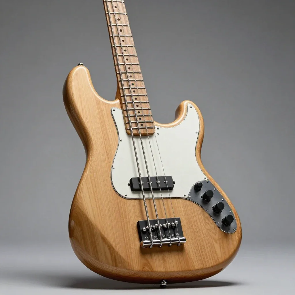 Bass guitar isolated on a white background