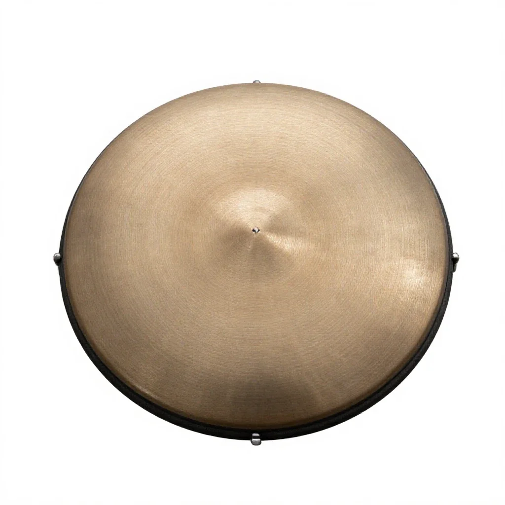 Steel tongue drum isolated on a white background