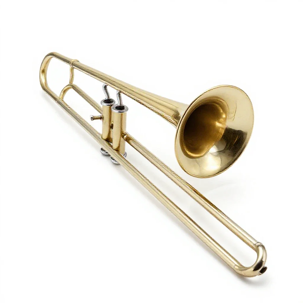 Trombone isolated on a white background