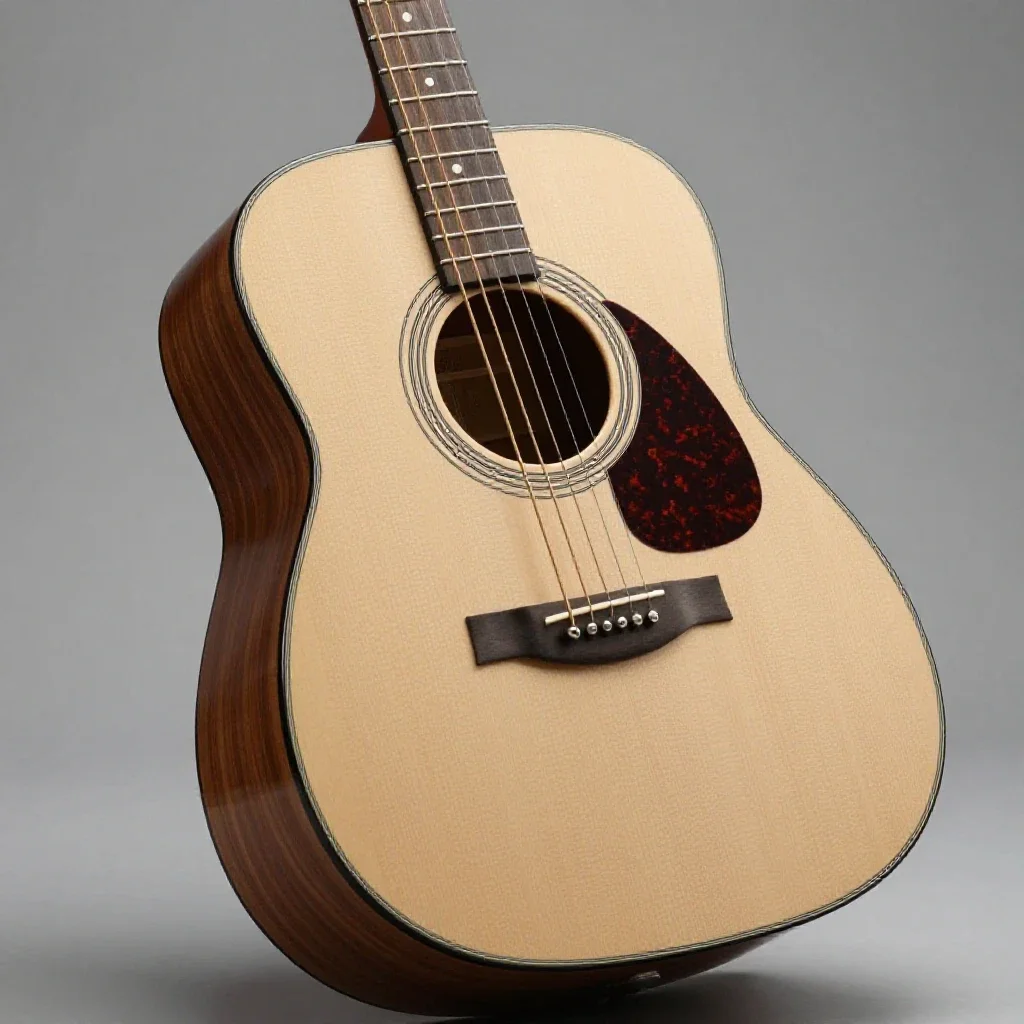 Acoustic guitar isolated on a white background