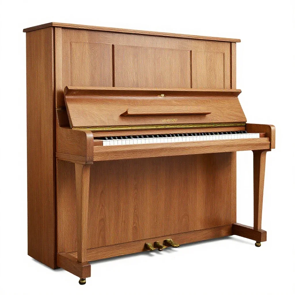 Upright piano isolated on a white background