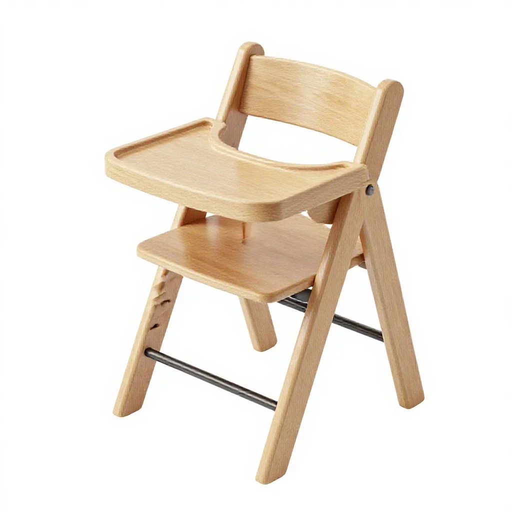 High chair in bentwood isolated on a white background