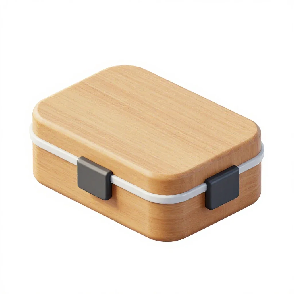 Lunch box with clips isolated on a white background