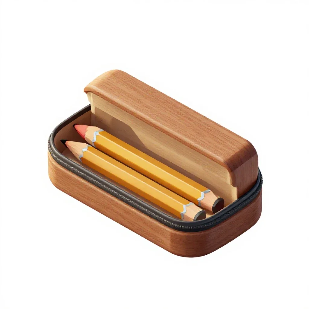 Pencil case isolated on a white background