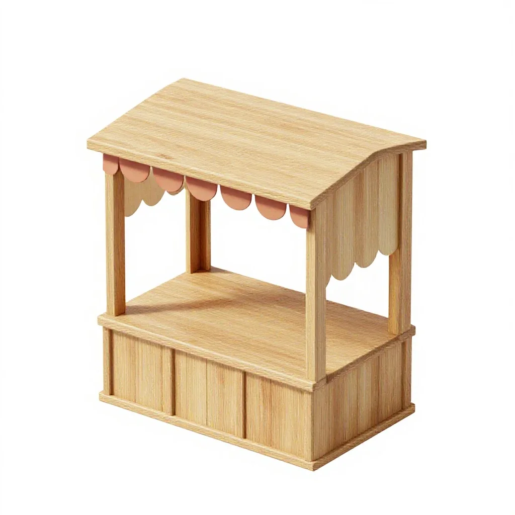 Puppet theatre isolated on a white background