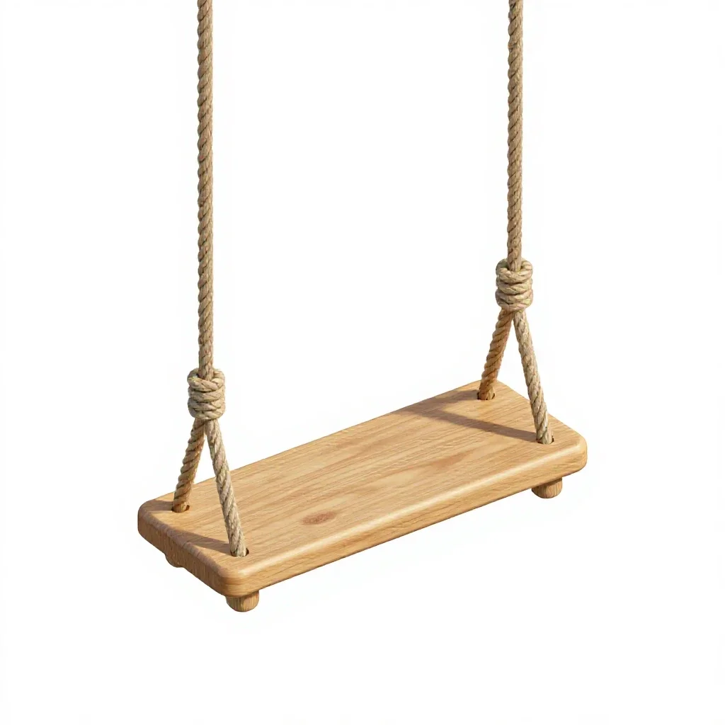 Swing seat on ropes isolated on a white background