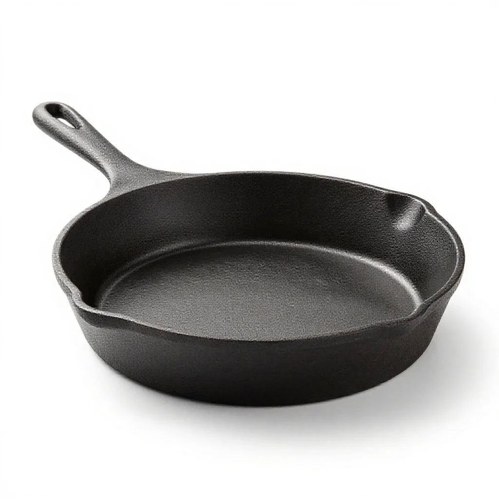 Cast iron skillet isolated on a white background
