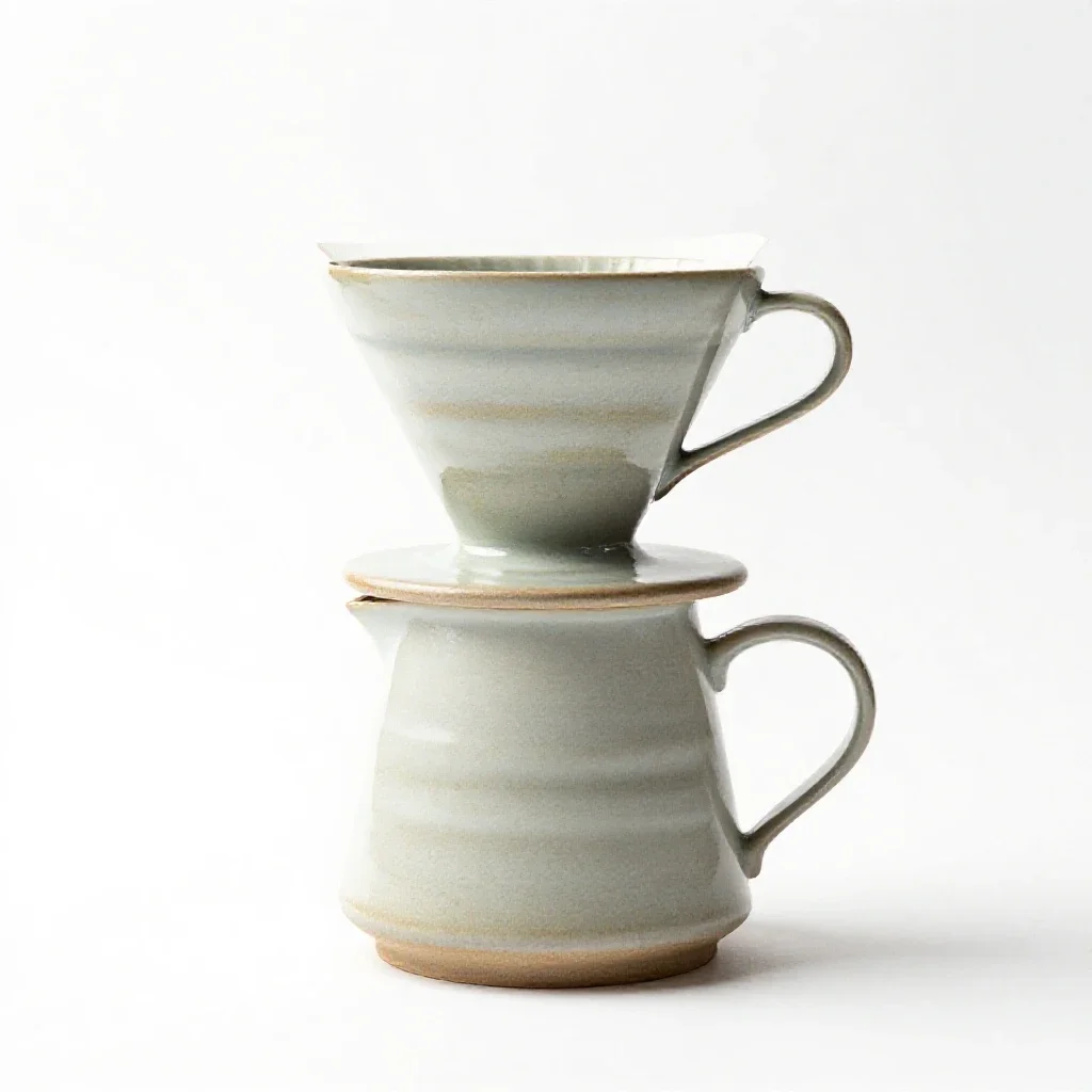 Ceramic pour-over dripper isolated on a white background