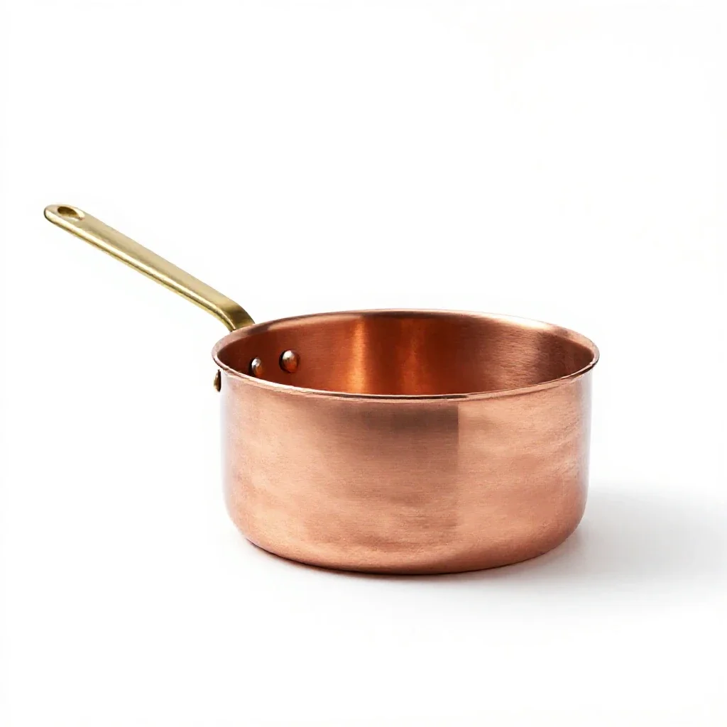 Copper saucepan isolated on a white background