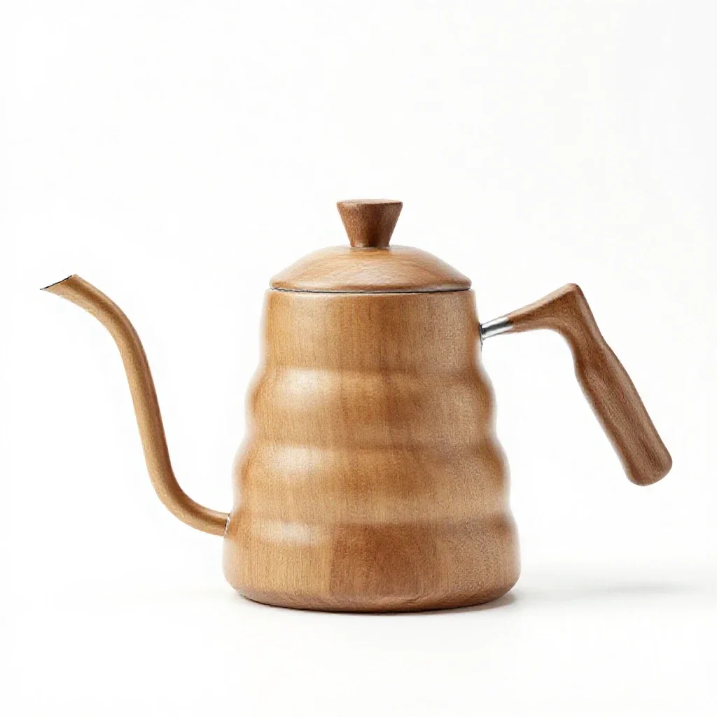 Gooseneck pour-over kettle isolated on a white background