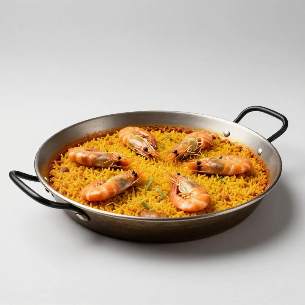 Paella pan isolated on a white background