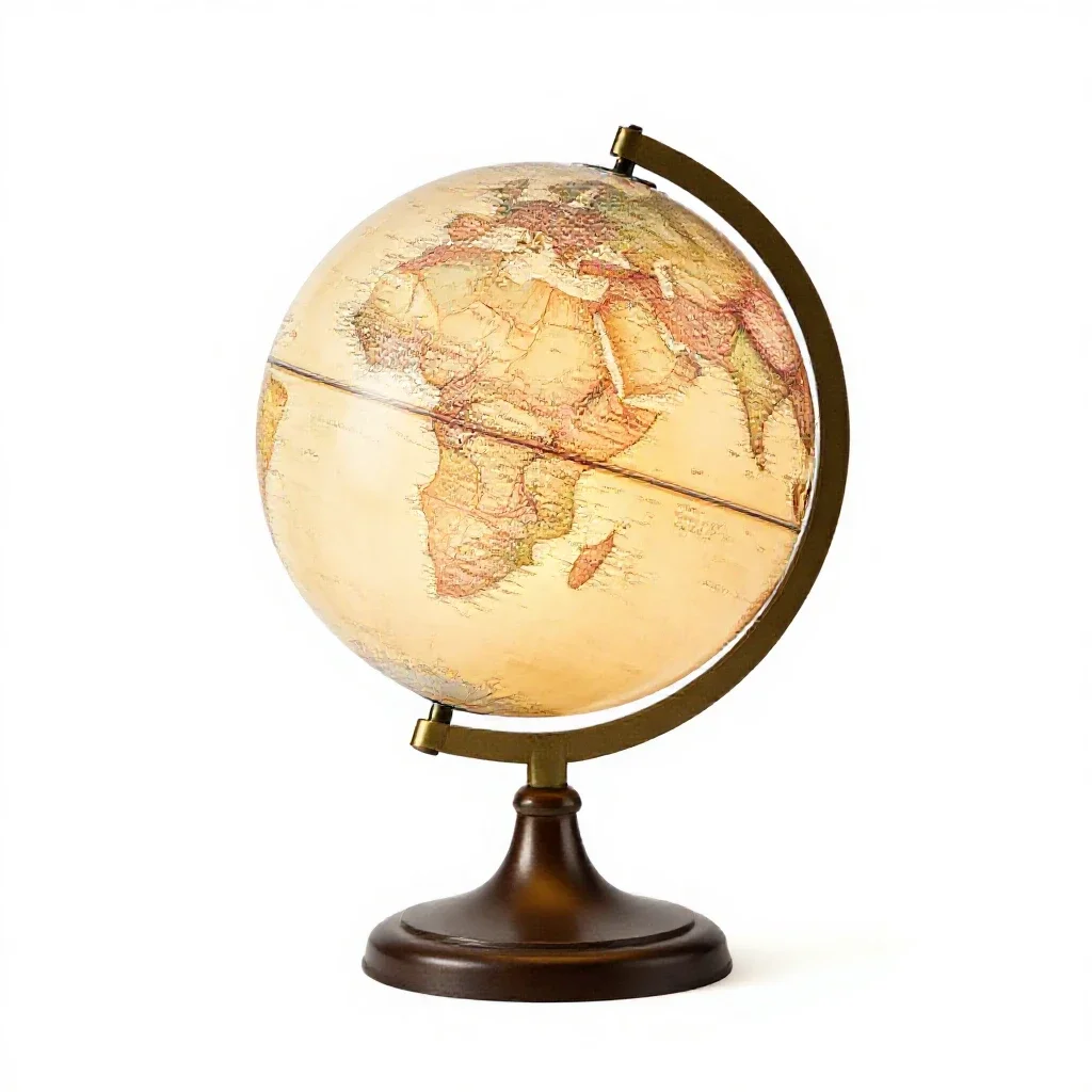 Globe table lamp isolated on a white background