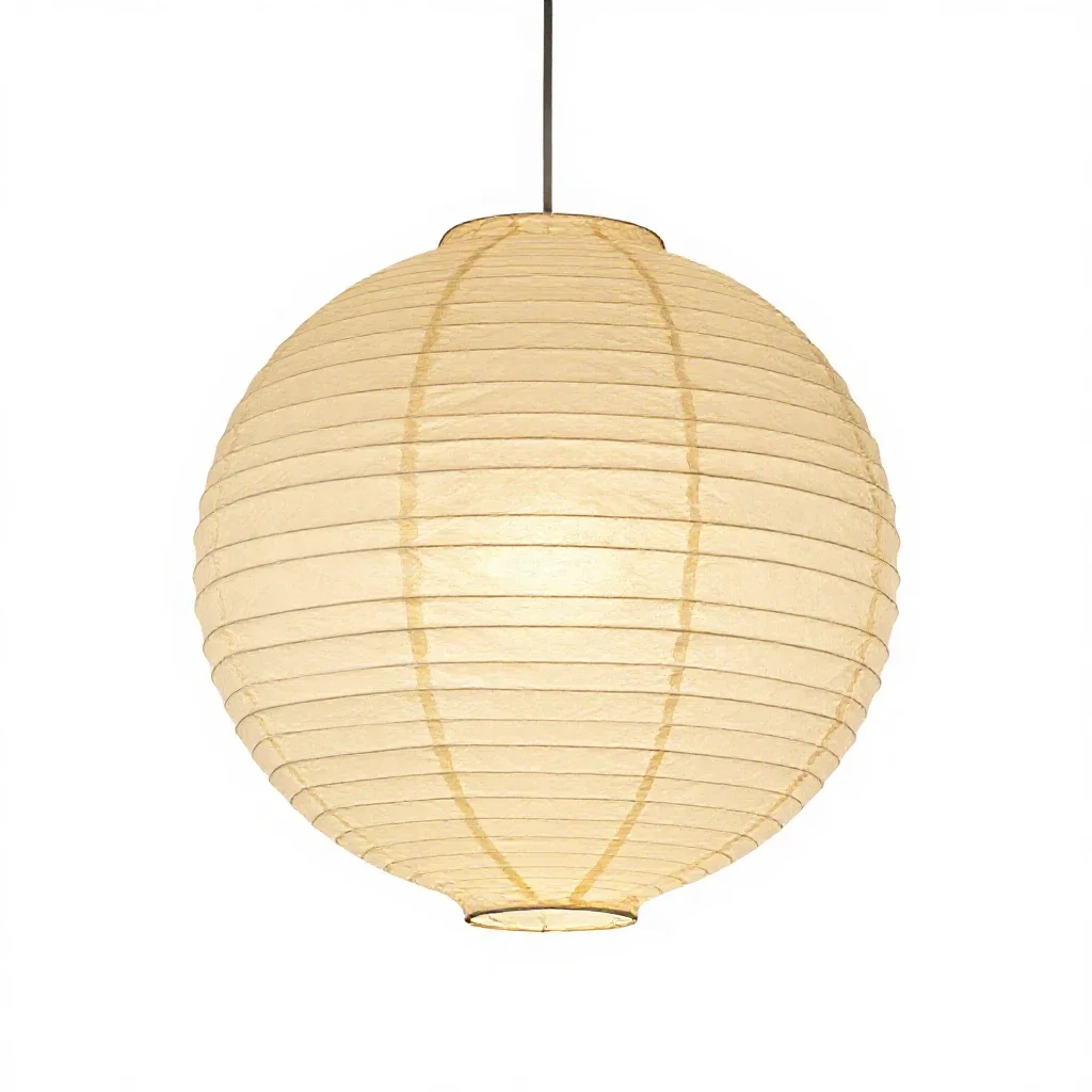 Paper lantern pendant isolated on a white background