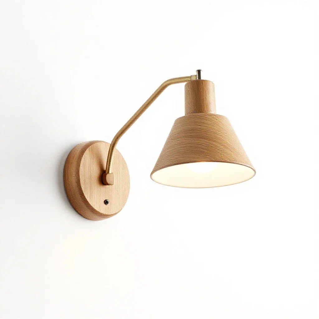 Swing-arm wall lamp isolated on a white background