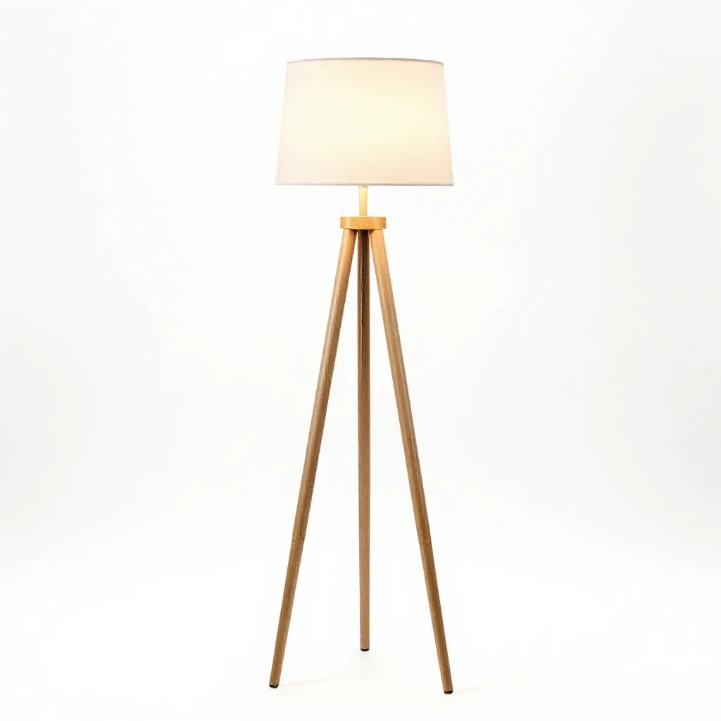 Tripod floor lamp isolated on a white background