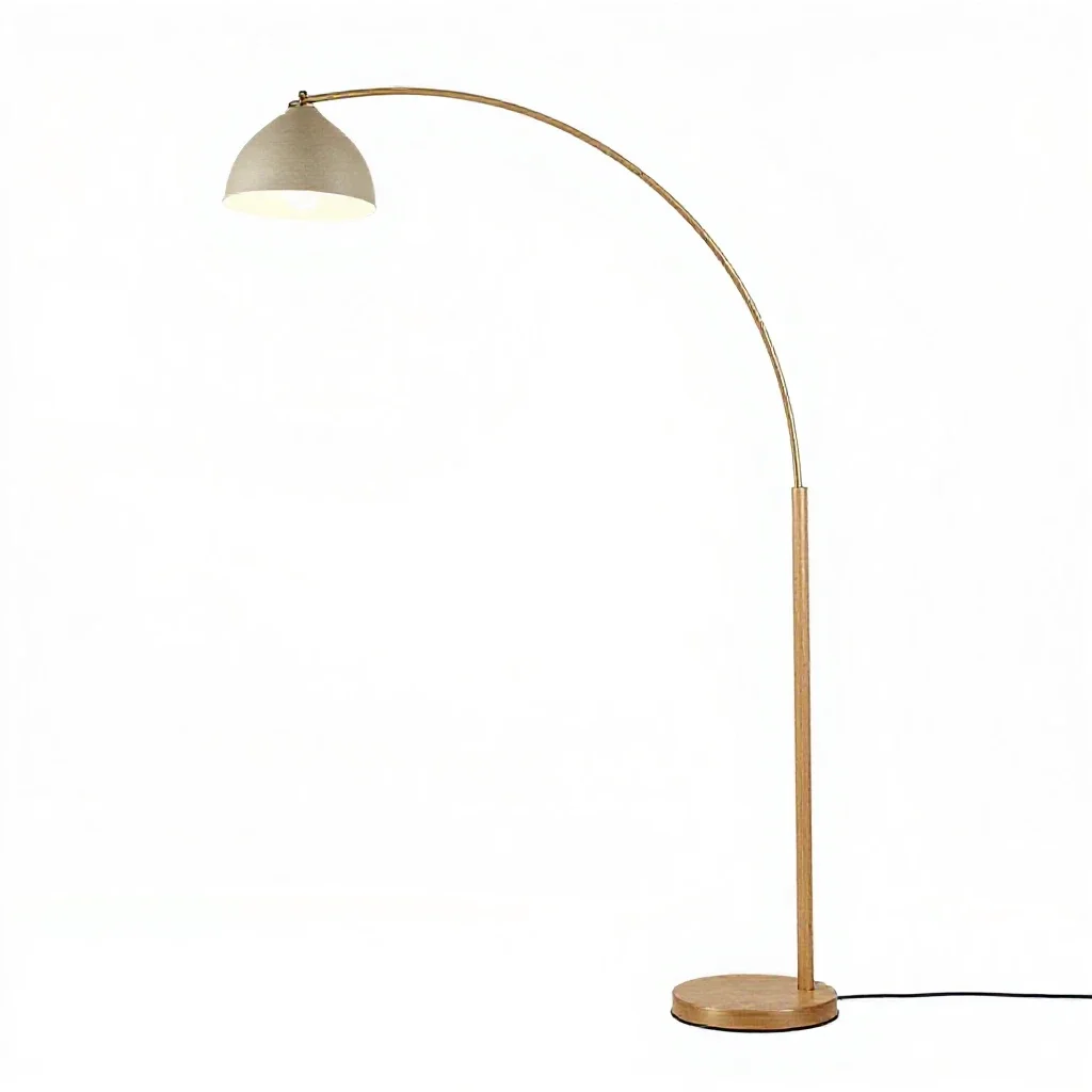 Arc floor lamp isolated on a white background