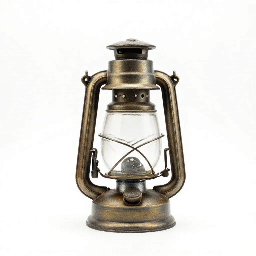 Oil hurricane lantern isolated on a white background