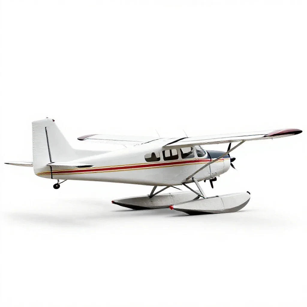 Bush plane on floats isolated on a white background