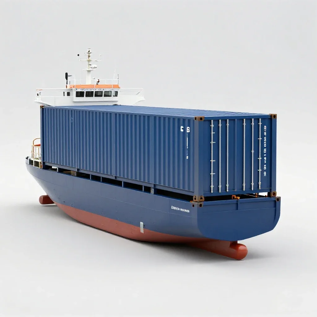 Container ship isolated on a white background